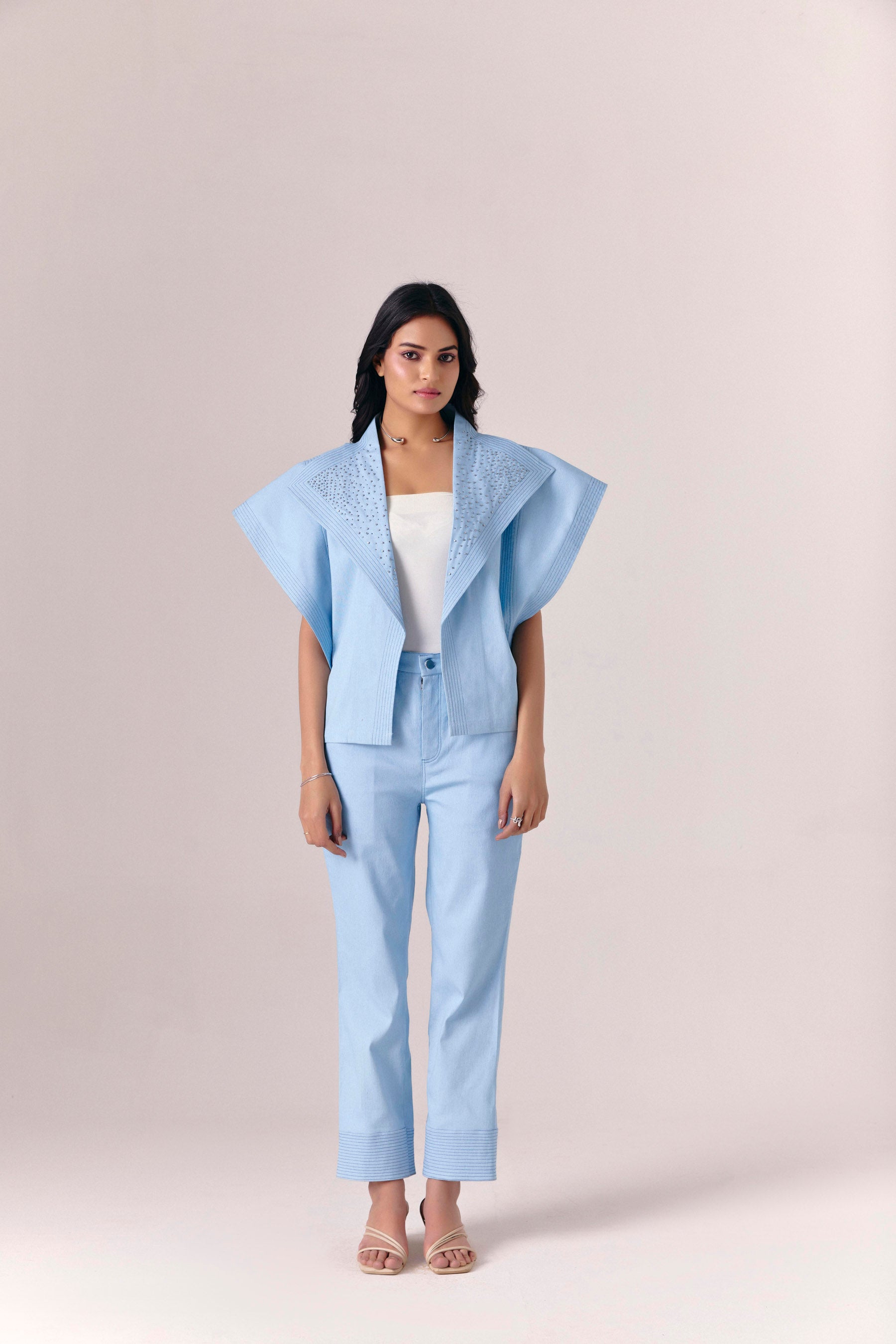 Blue Crest Jacket With Day Blue Pants