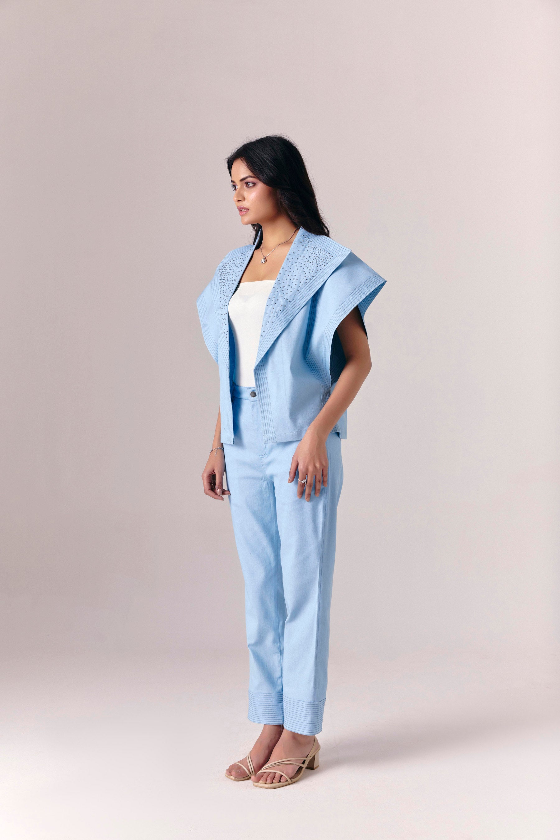 Blue Crest Jacket With Day Blue Pants